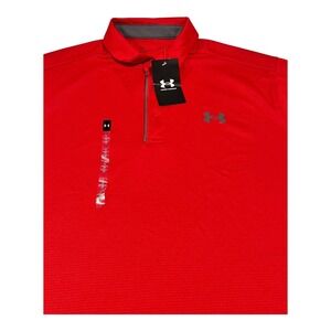 Under Armour‎ Tech Polo Shirt Men's Large L Red Athletic Golf Loose Fit NWT